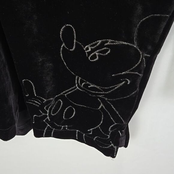 The Disney Store Mickey Mouse Velour Black 2pc Pants Set Sz 1X - Picture 3 of 12